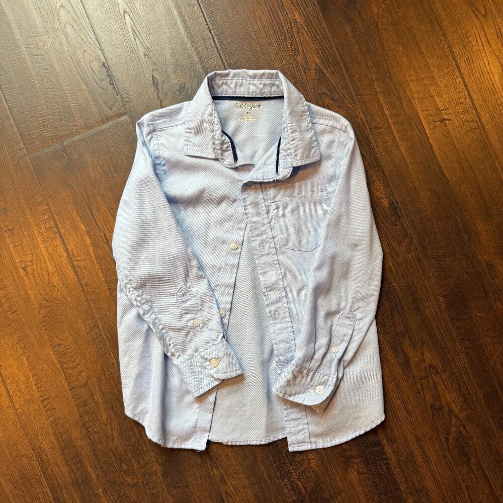 Boys' Long Sleeve Woven Button-Down Shirt - Great Condition, Size XS